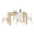 Stół kuchenny 110x70 Dąb Sonoma + 4 krzesła Skandynawskie Milano Białe